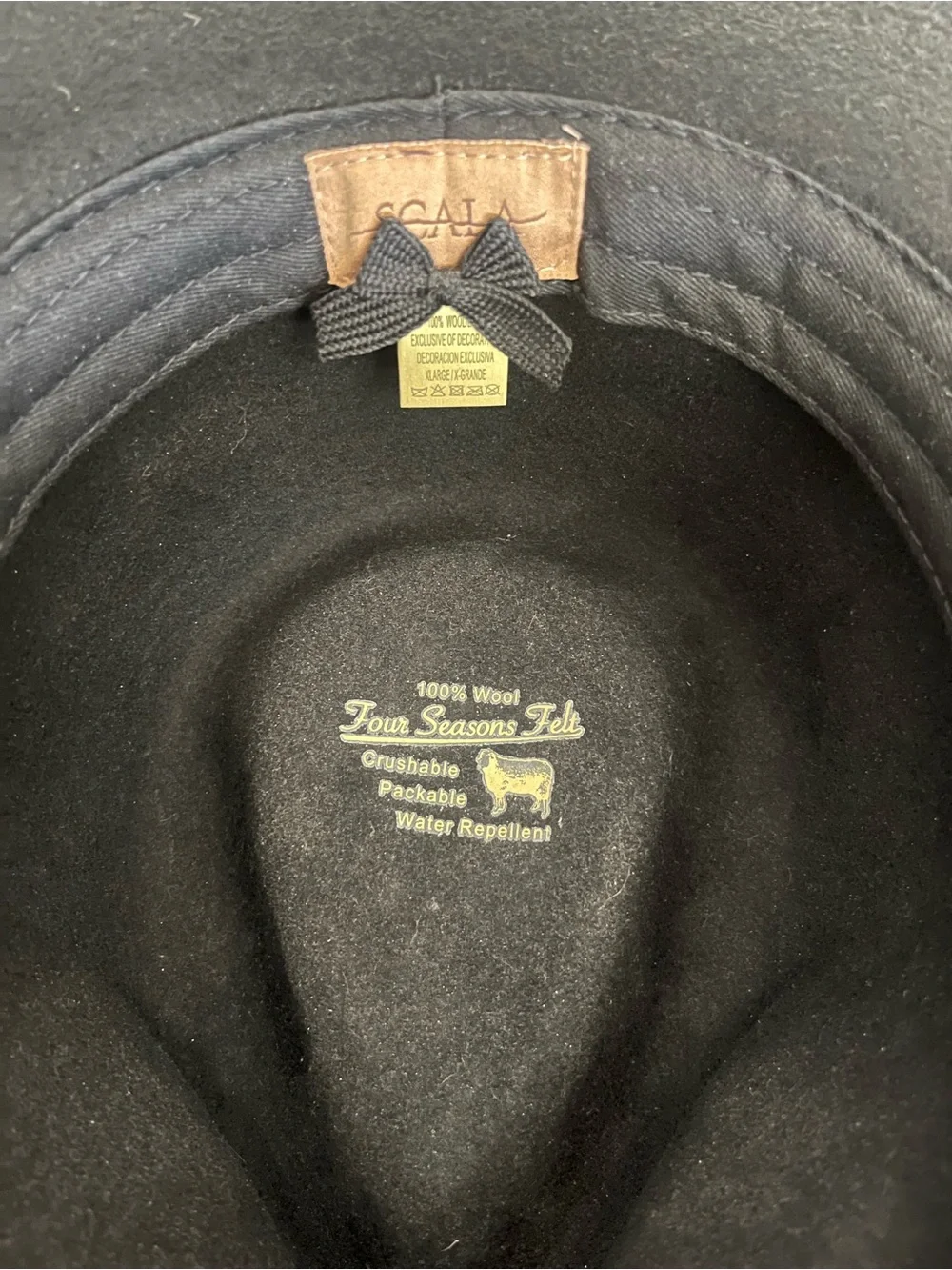 Scala Black Wool Four-Seasons Felt Hat